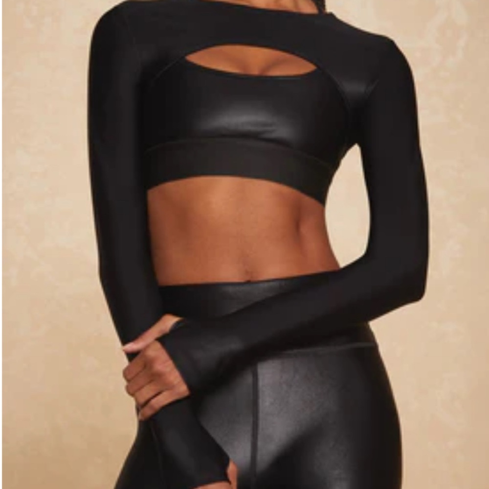 Black Cutout Long Sleeve Top